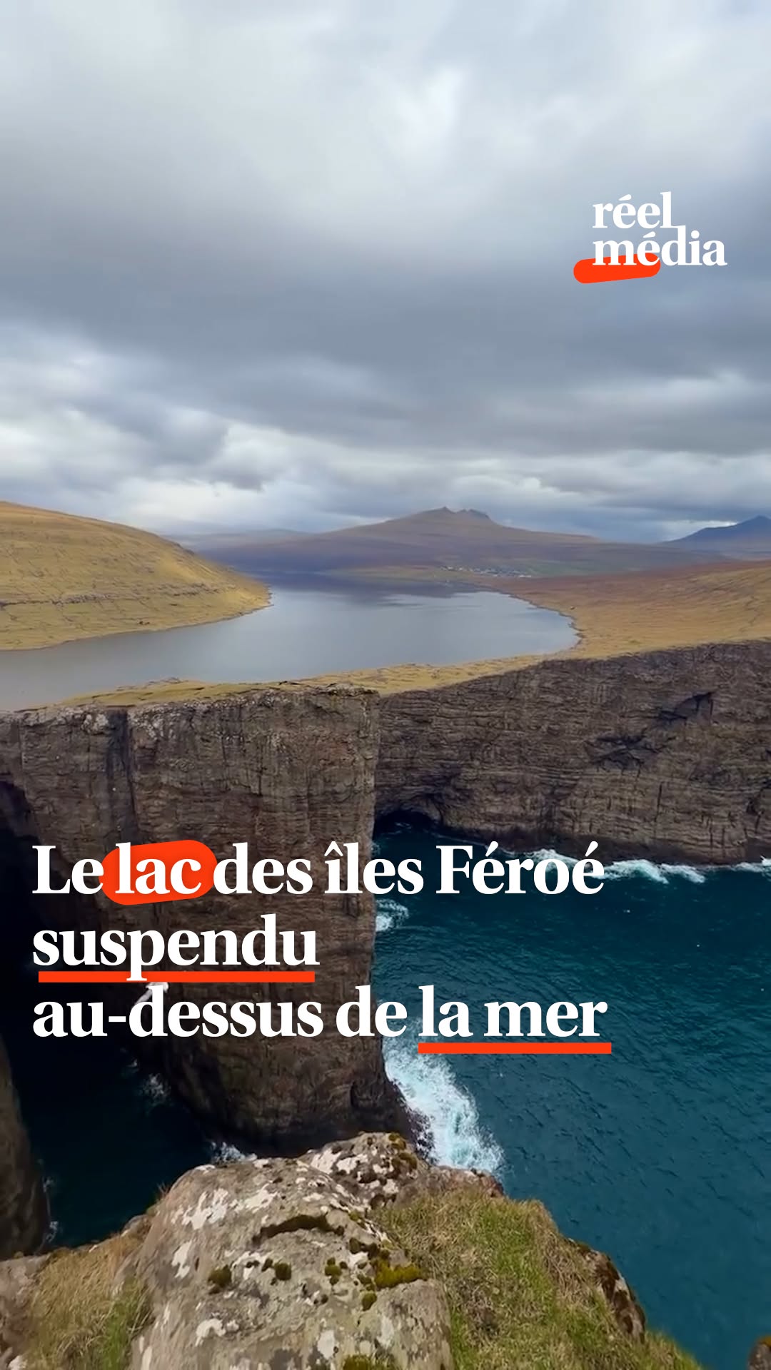 Faroe Islands Lake Appears To Float Above Ocean