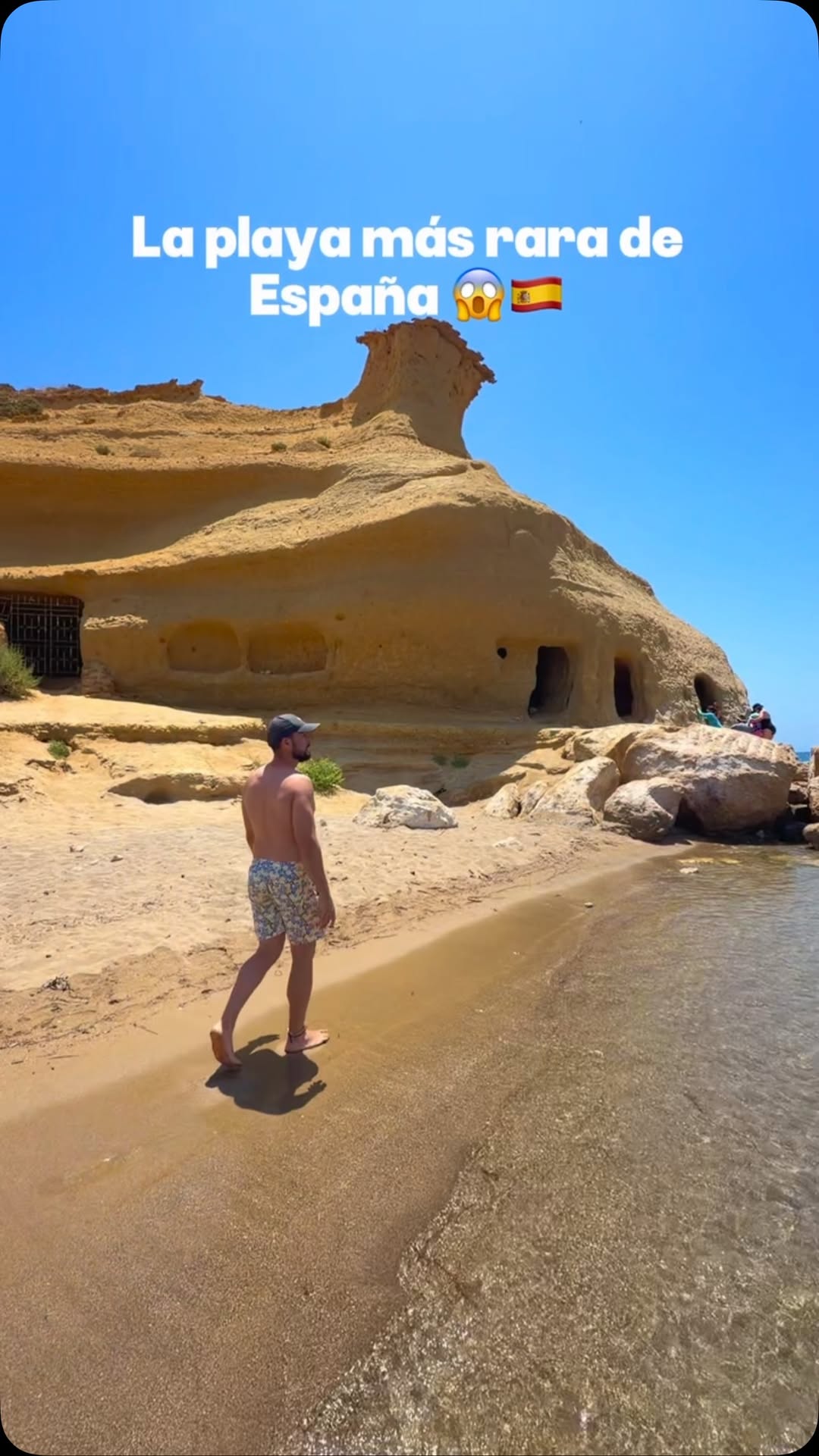 Spain's Rarest Beach Features Yellow Clay Caves