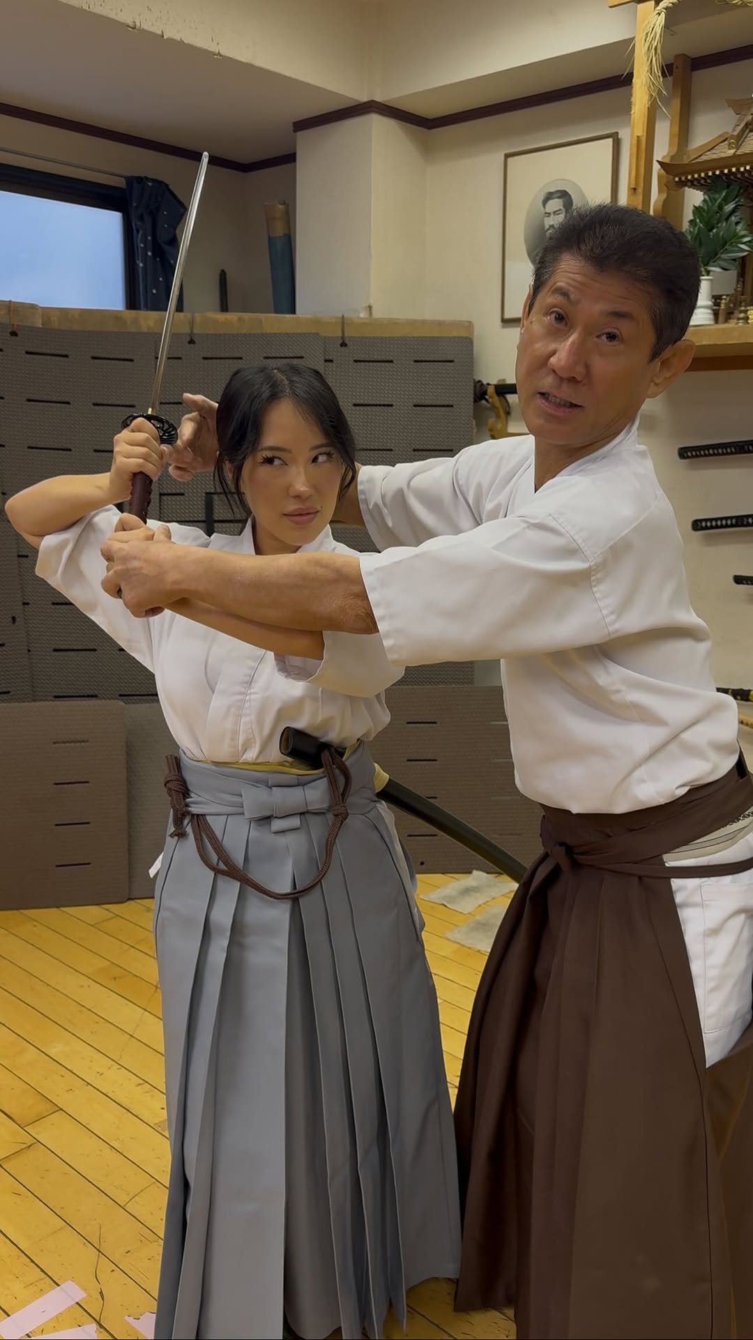 Samurai Descendant Leads Traditional Sword Fighting Training