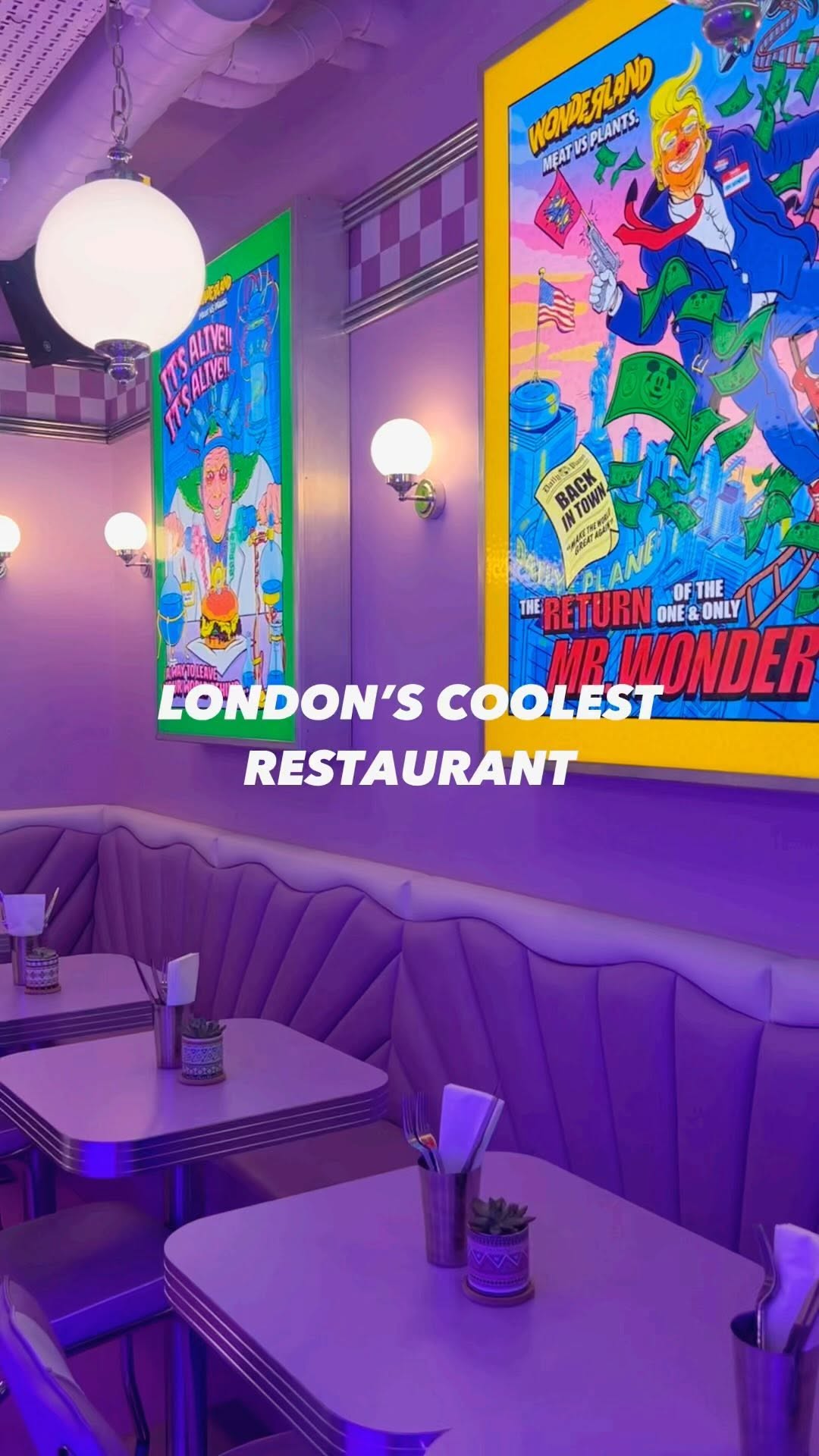 London Restaurant With Retro Art And Vegan Options