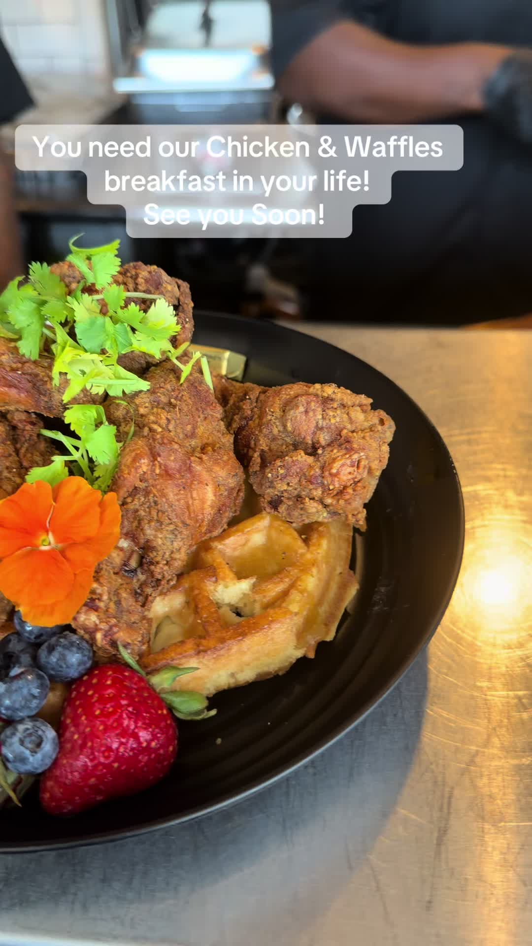 Everybody Eats Cafe's Chicken and Waffles