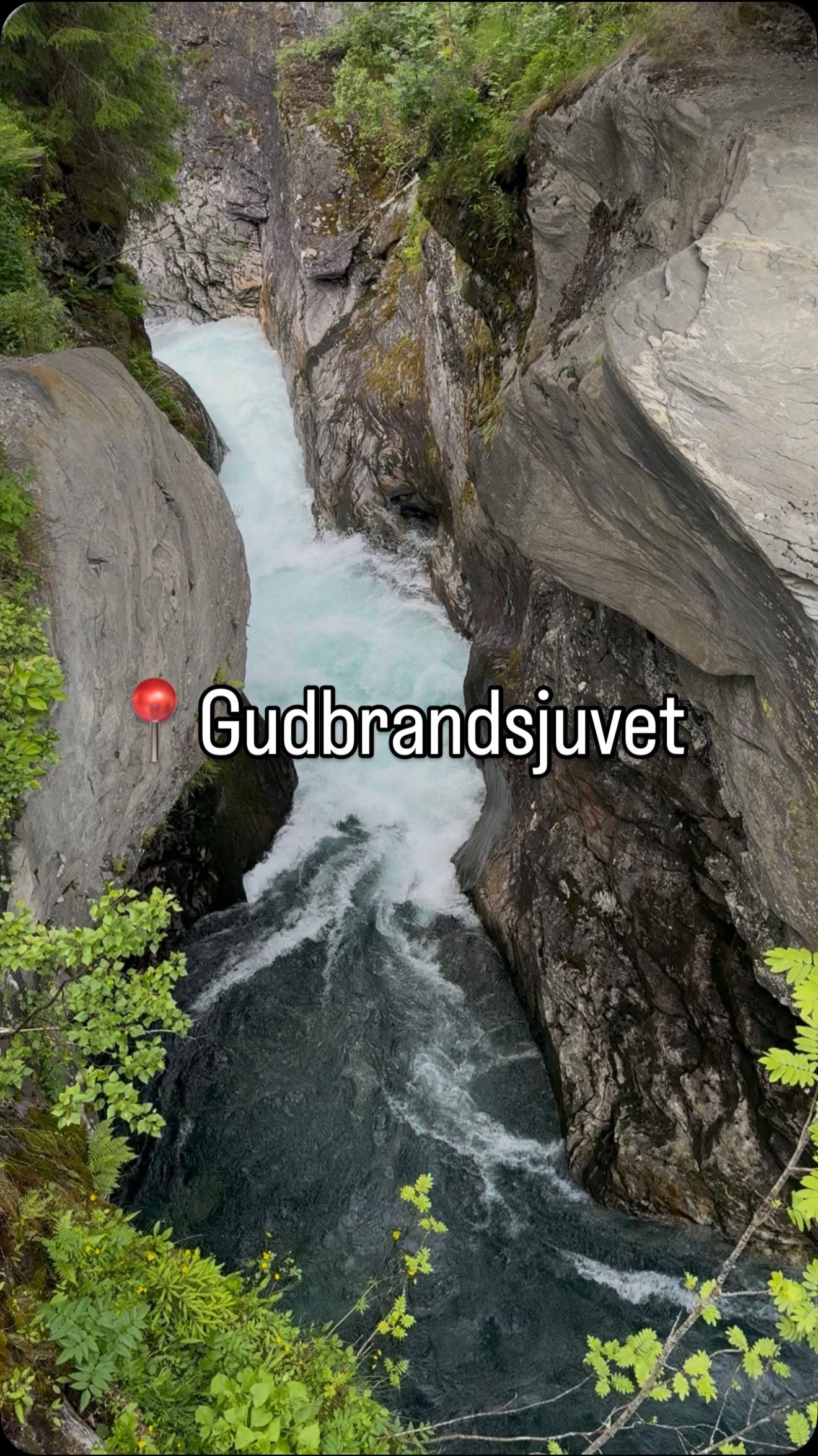 Scenic Norwegian Gorge and Tourist Destination