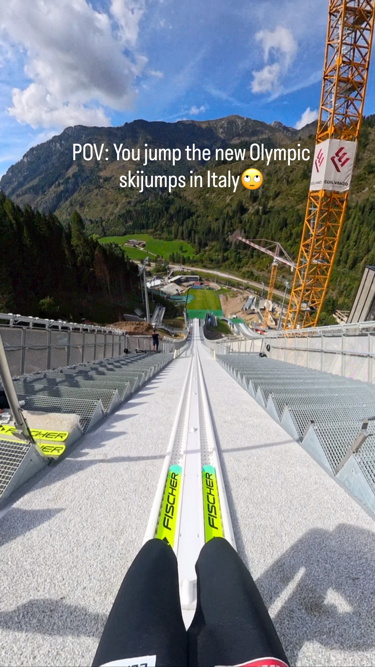 Skijumpers Train At Val Di Fiemme Olympic Hills
