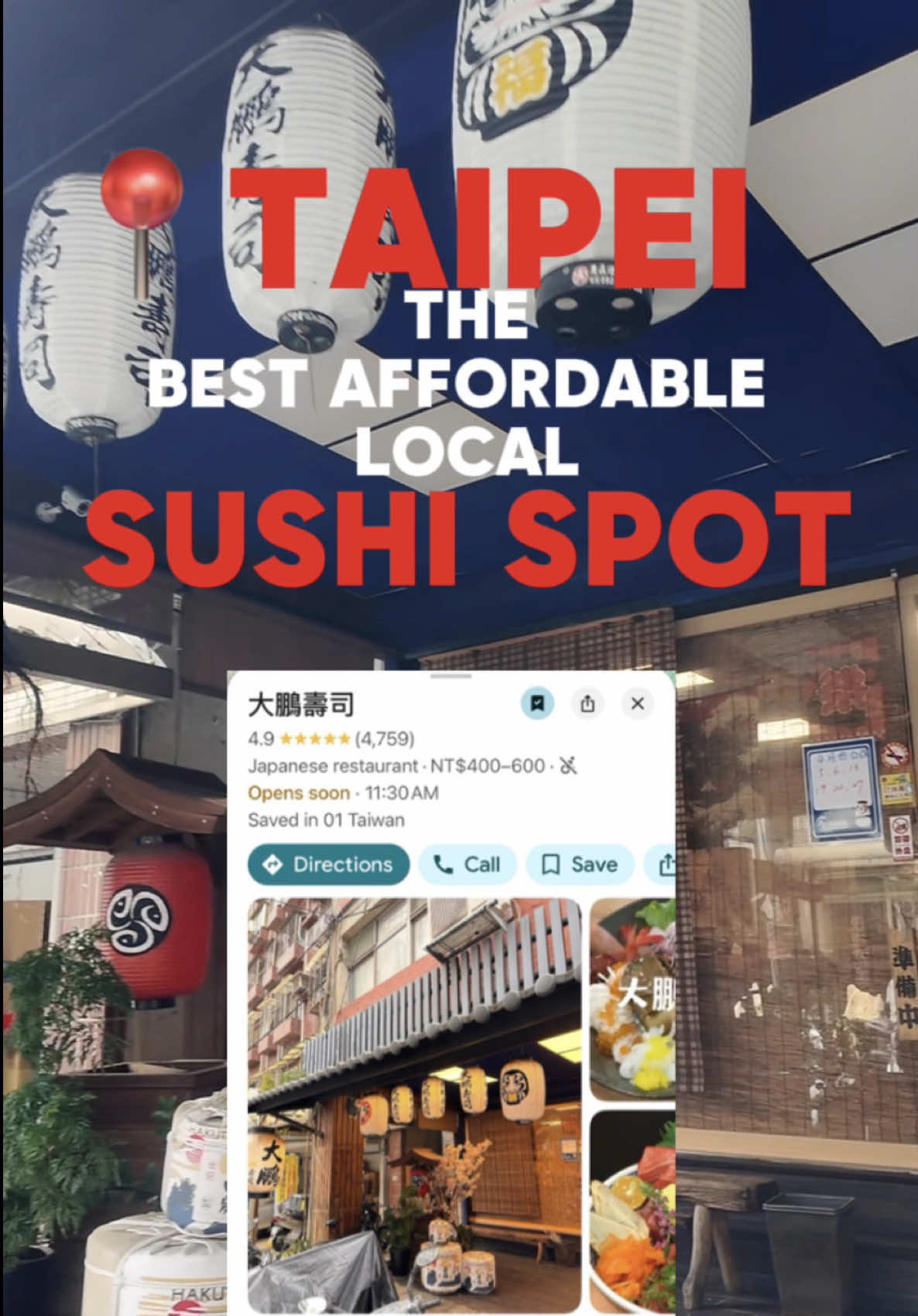 Popular Taipei Sushi Spot Offers Fresh Sashimi