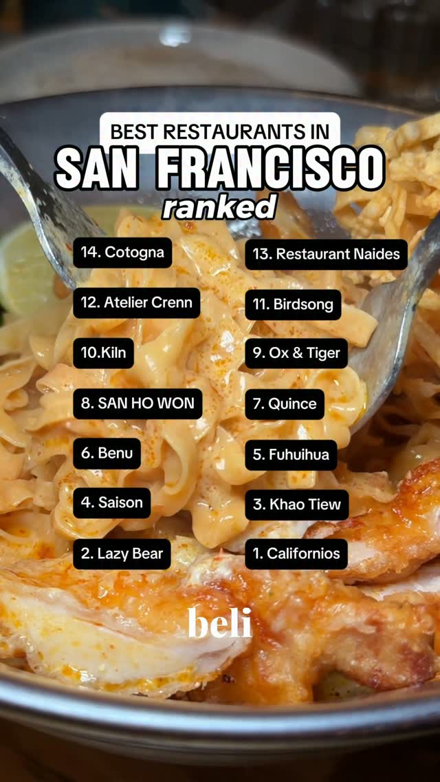 Top San Francisco Restaurants Based On Millions Of Ratings