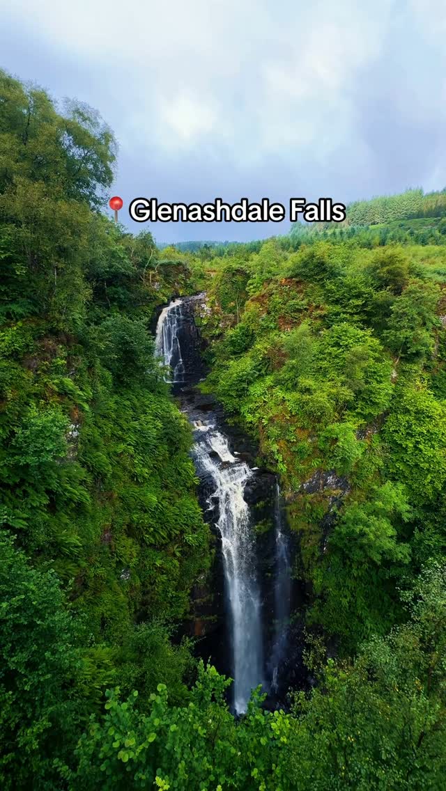 Double Waterfall Overlook In Scotland