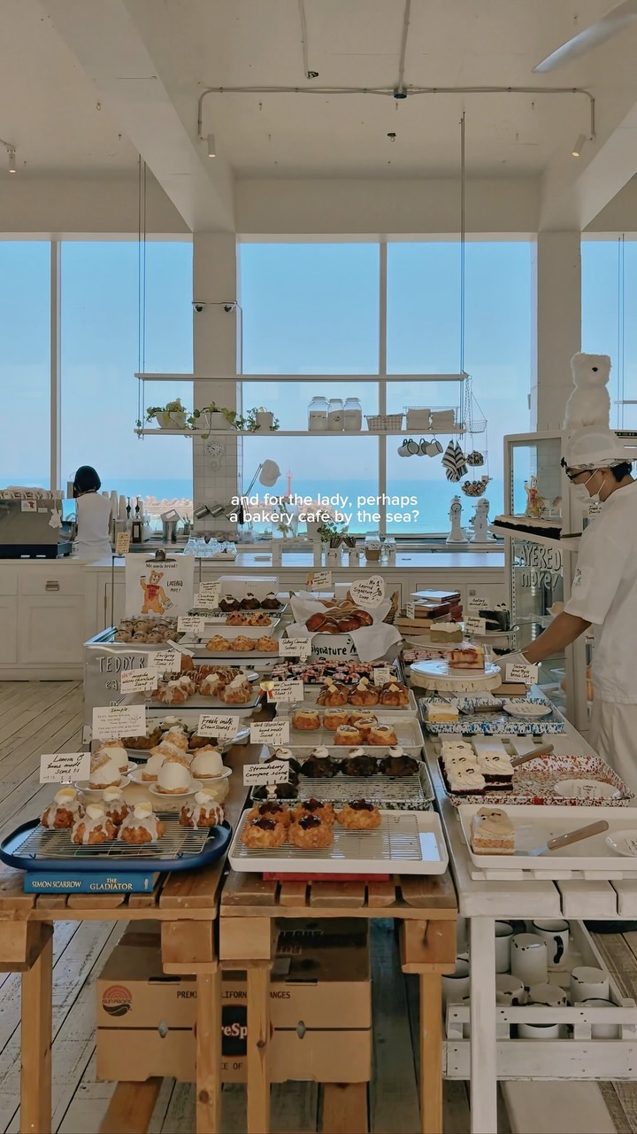 Jeju Island Cafe With Ocean Views And Layered Cakes