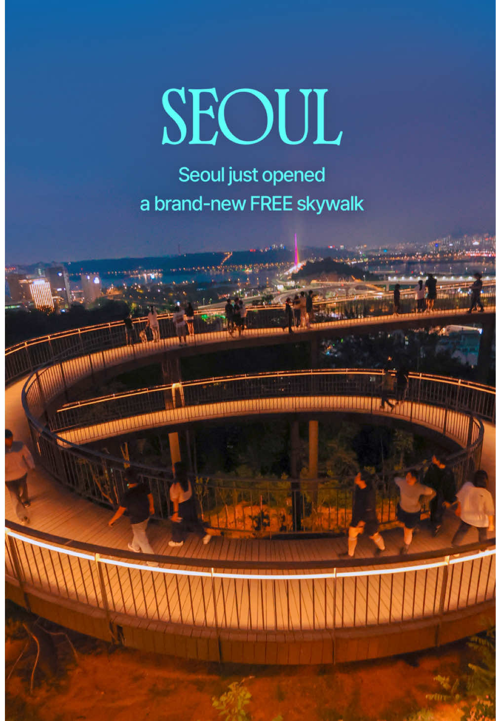 Seoul Skywalk Offers Illuminated Nighttime City Views