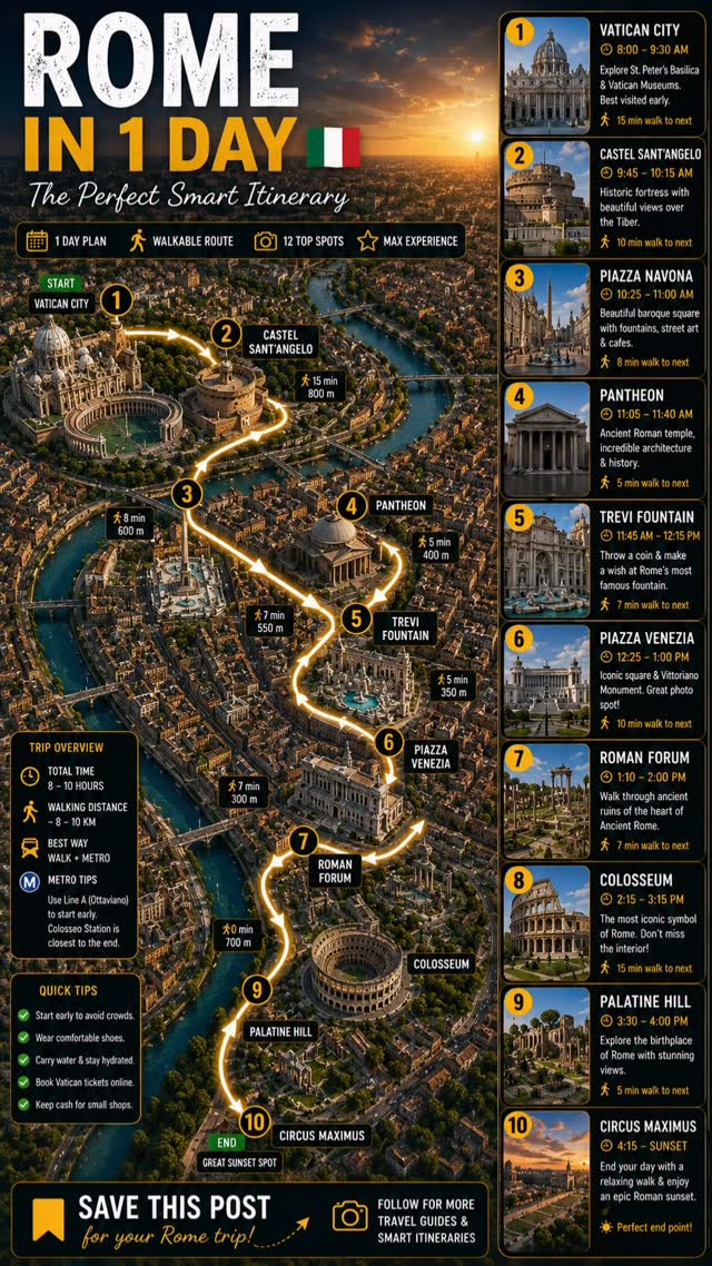 One Day In Rome: Iconic Historical And Cultural Sites
