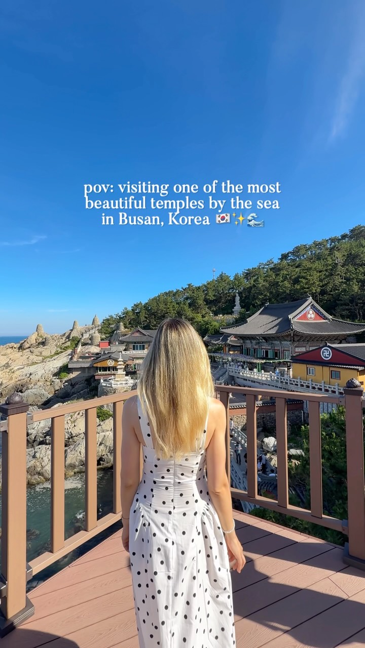 Coastal Korean Temple Overlooks The Sea