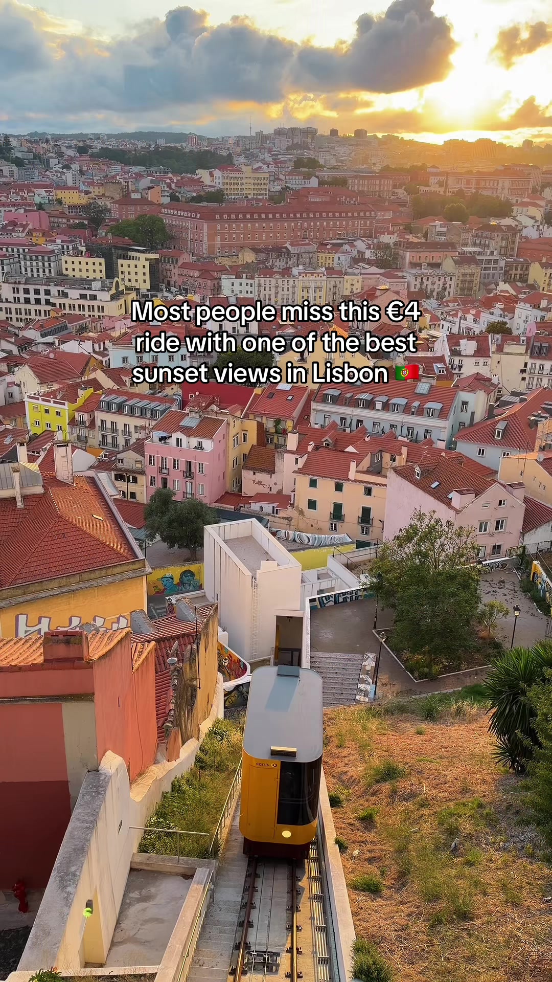 Lisbon Funicular Offers Scenic Sunset Views