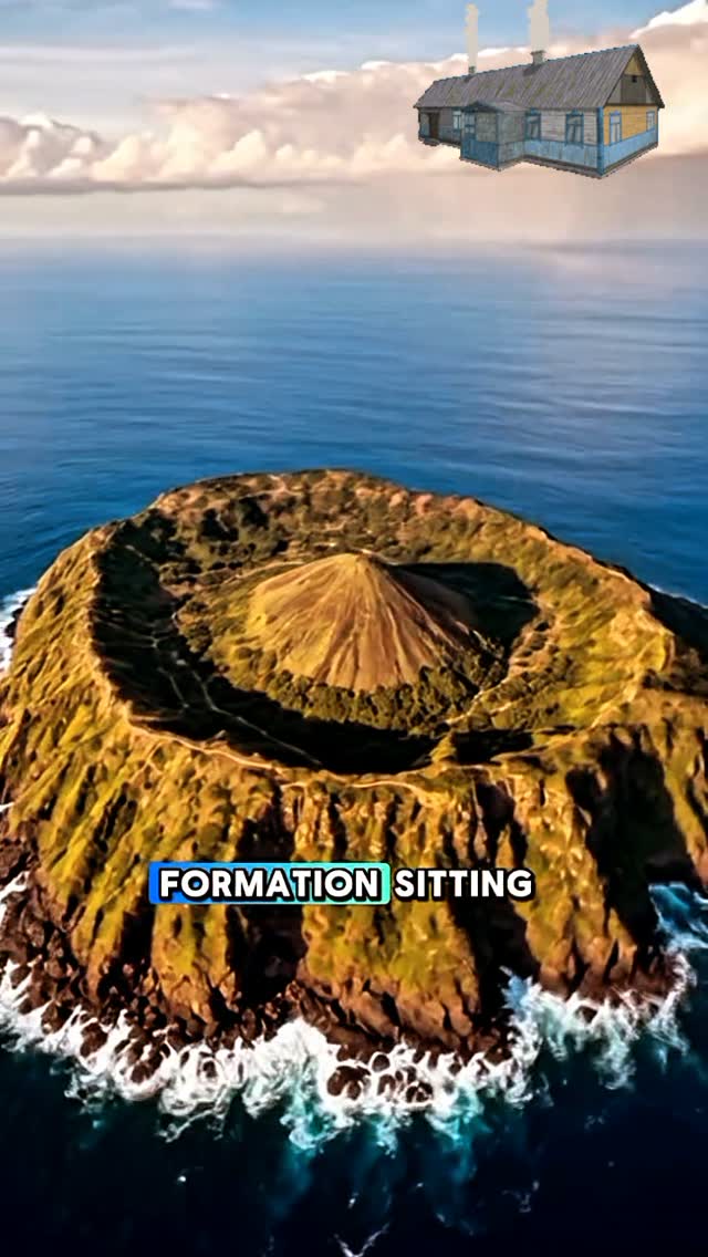 Volcanic Island Village With Double Caldera