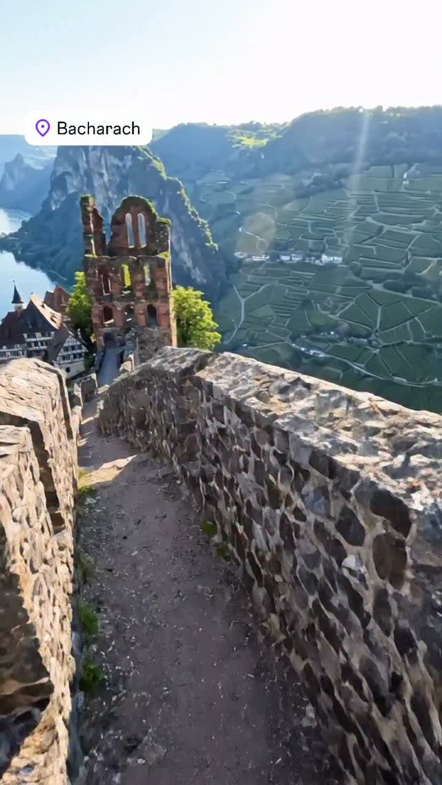 Medieval German Town Overlooks Rhine Valley