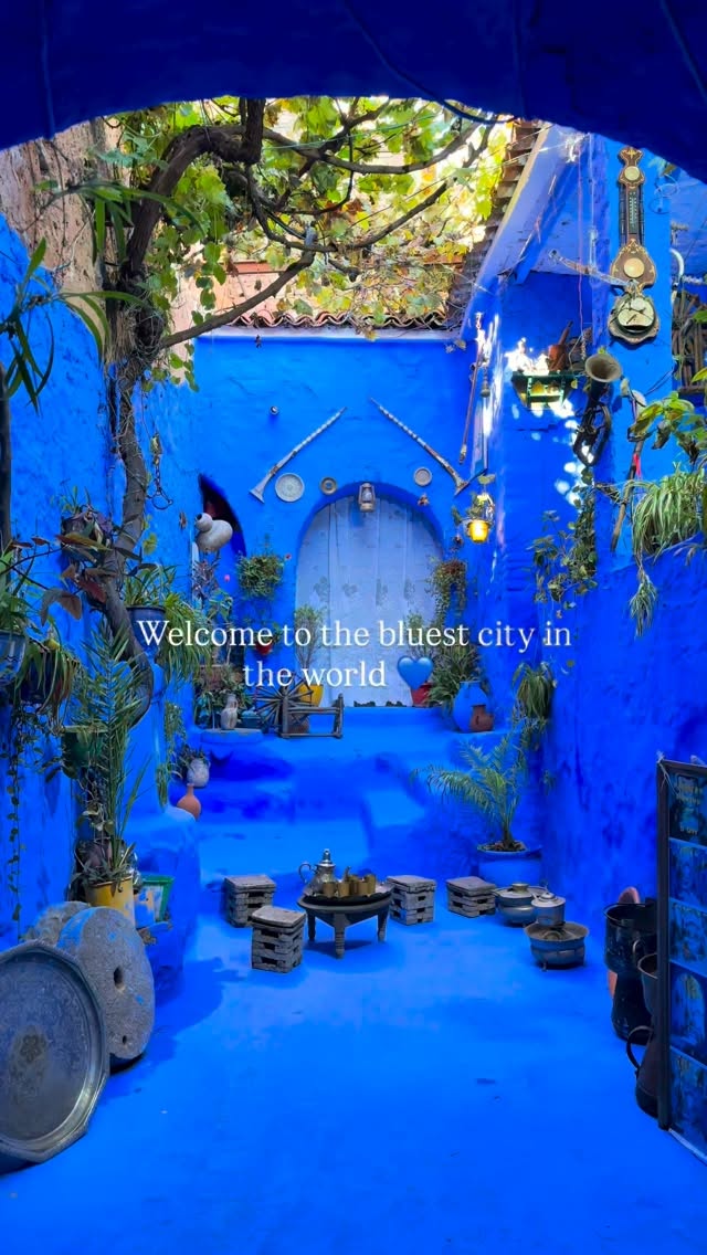Morocco's Blue City in Rif Mountains