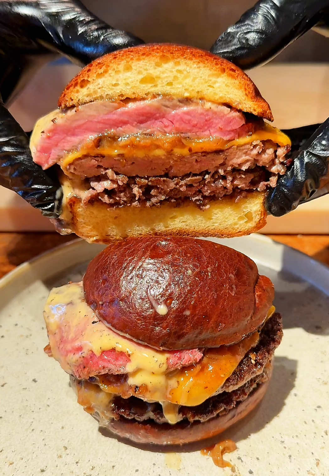 Aged Wagyu Steak Burger at Kitan Hibiki