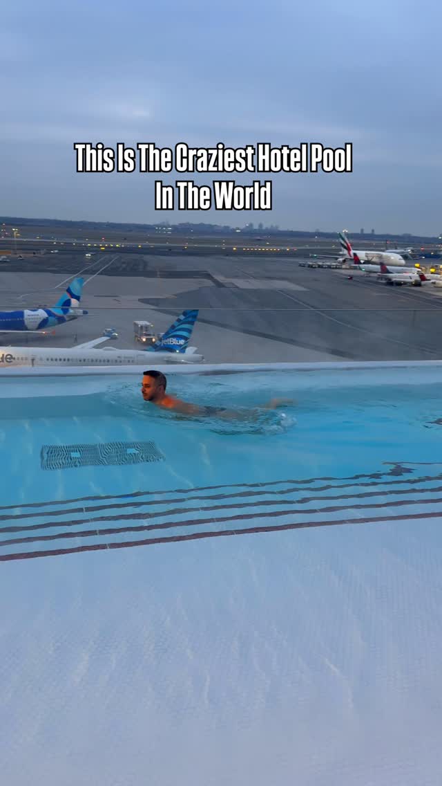 TWA Hotel Pool Offers Unique Airplane Views