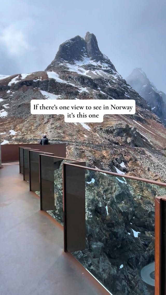 Scenic Norwegian Mountain Road and Viewing Area