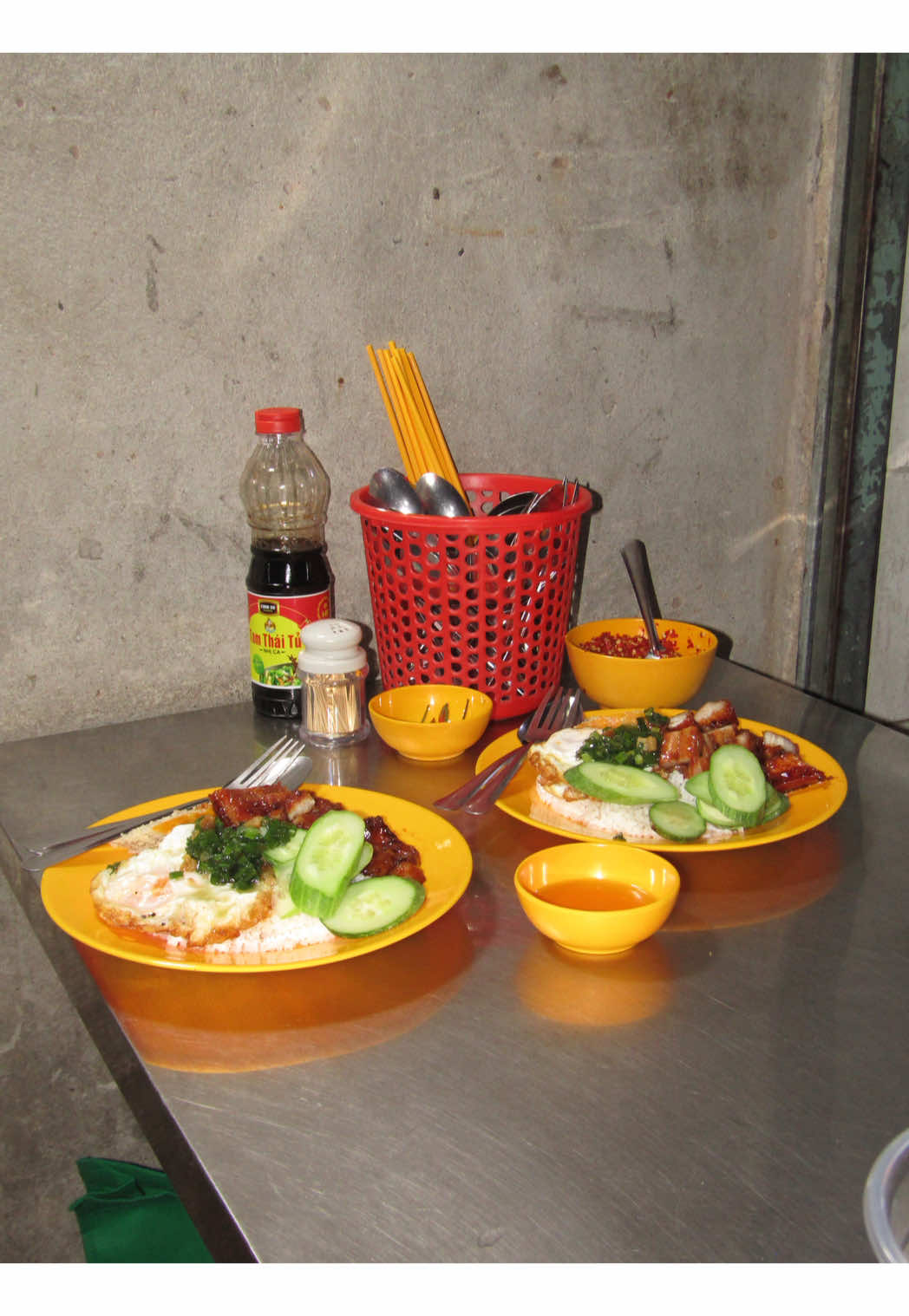 Authentic Broken Rice Street Food Stall in Ho Chi Minh