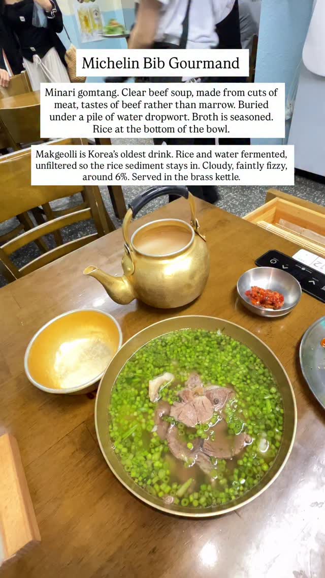 Neungdong Minari: Minari Gomtang and Makgeolli