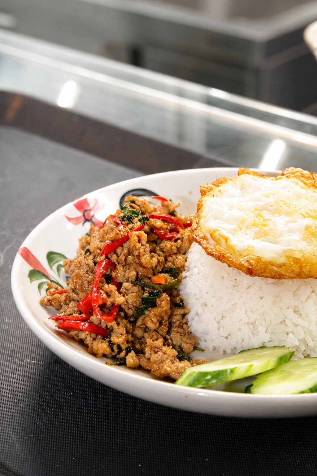 Siam Bowl Thai Noodles Pad Kra Pao Preparation