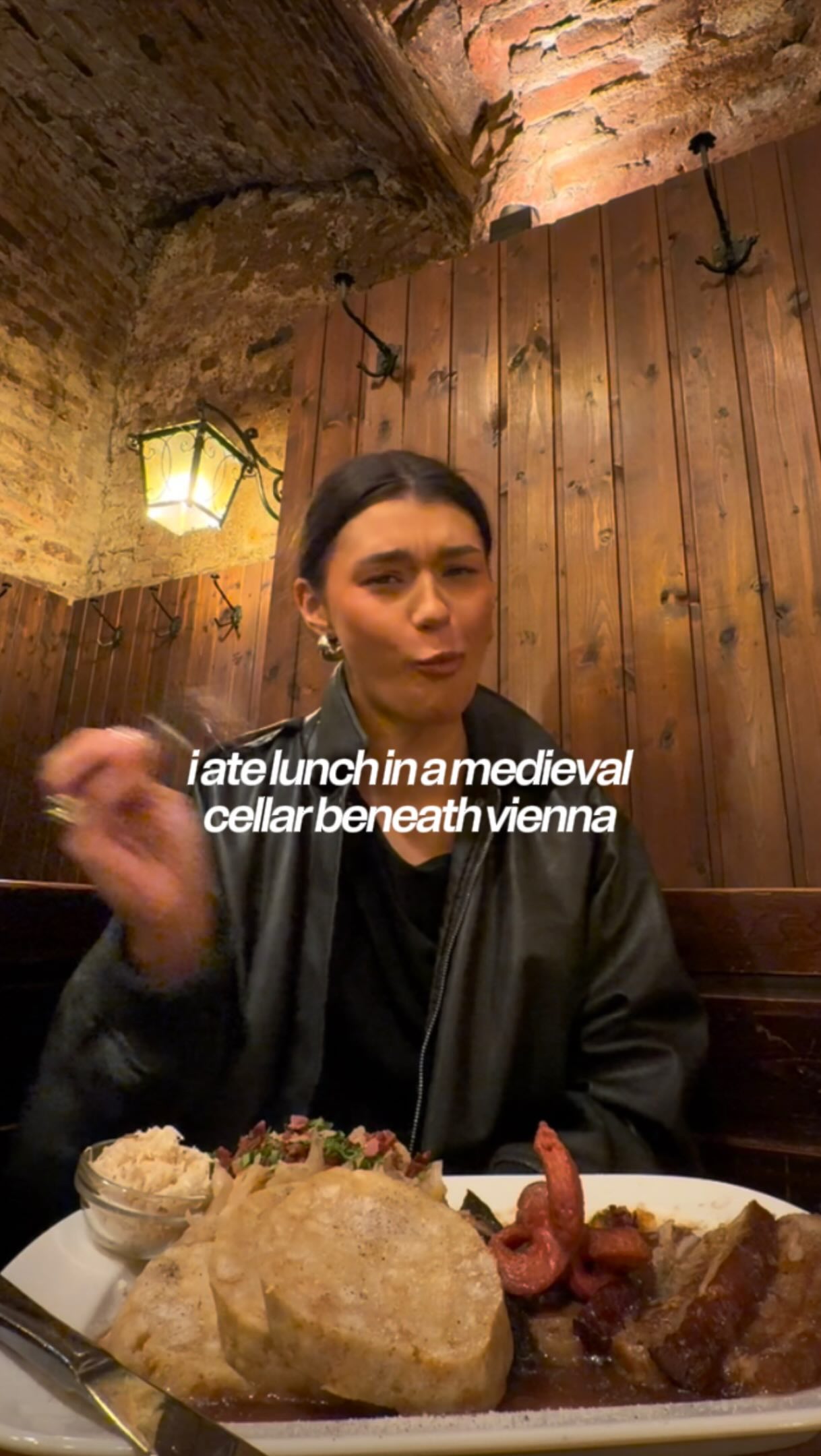 Medieval Austrian Cellar Restaurant Serves Food