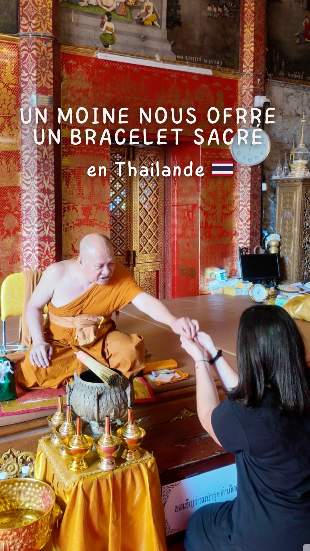 Sacred Monk Blessing and Bracelet in Thailand