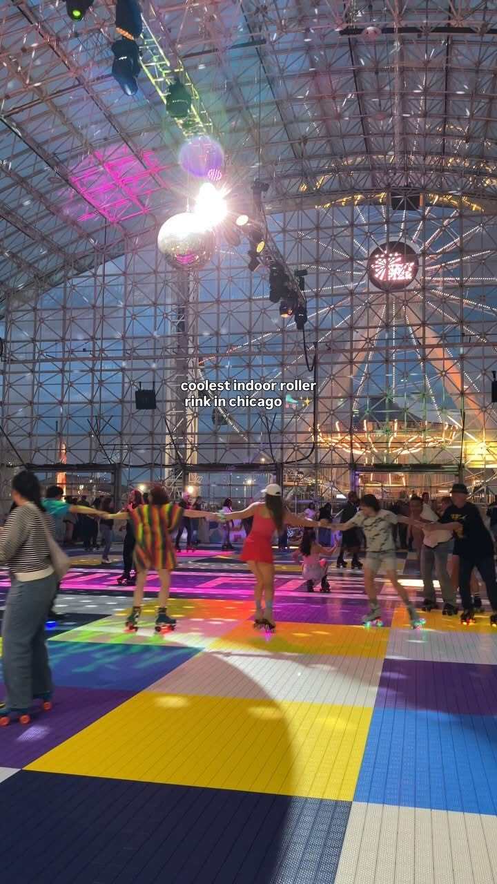 Navy Pier's Neon Roller Rink And Arcade