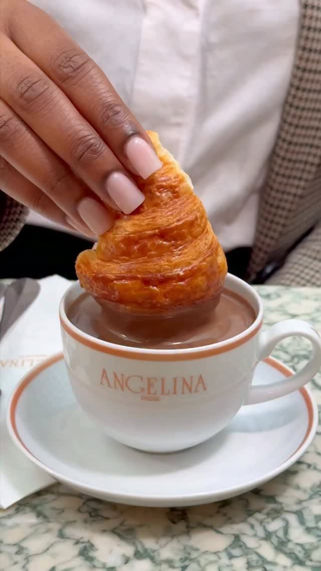 Angelina's Indulgent Croissant and Hot Chocolate Ritual