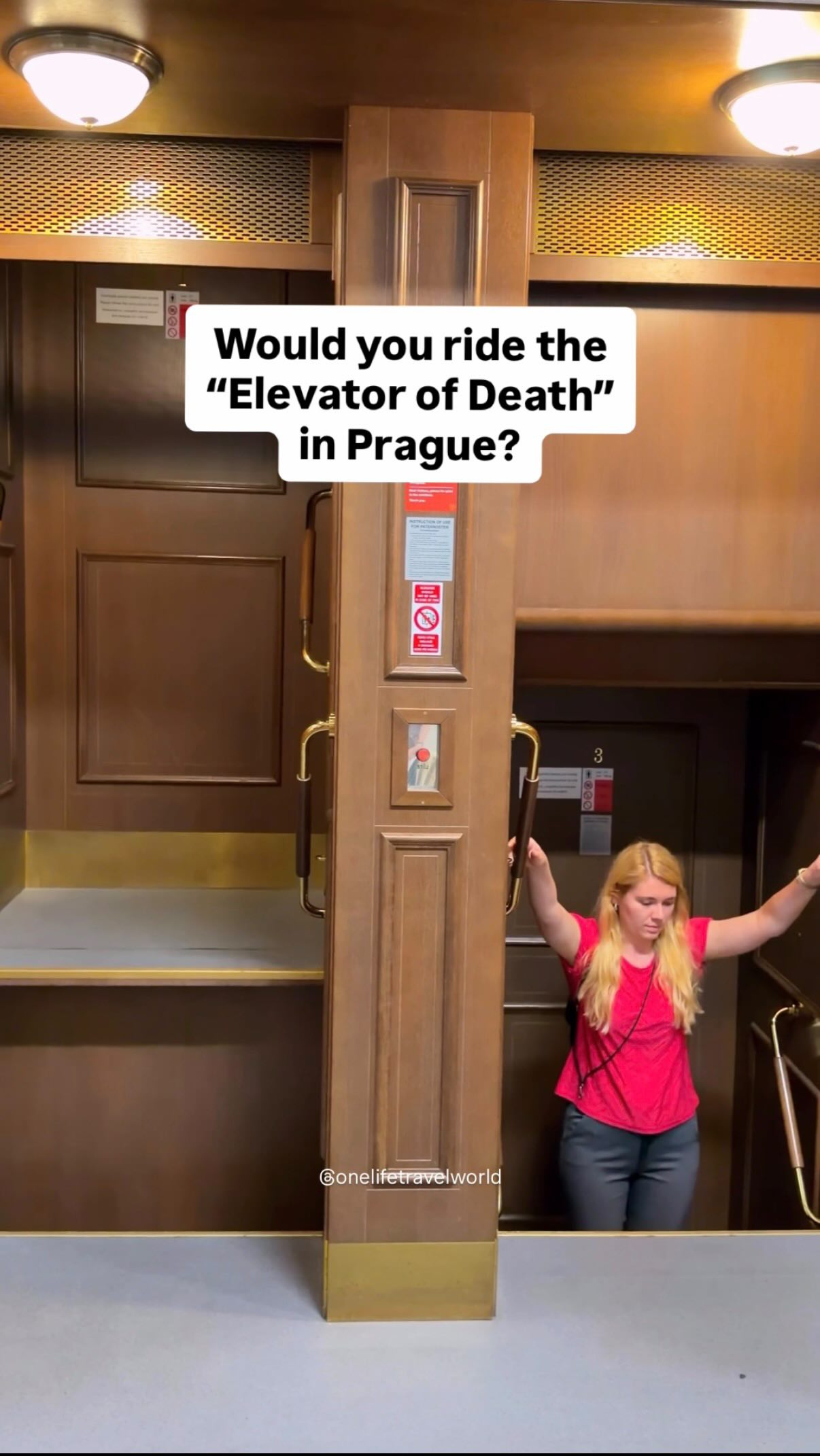 Ride a Moving Paternoster Elevator in Prague