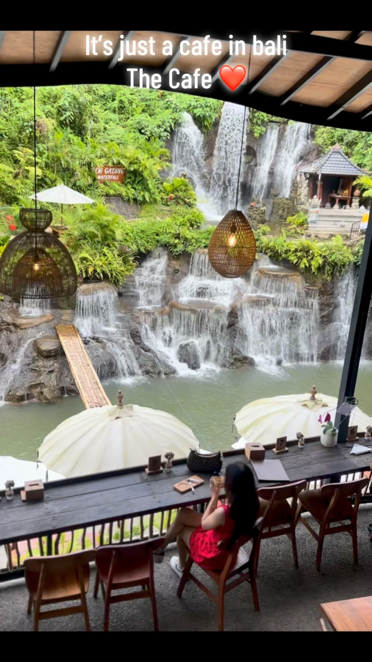 Ubud Cafe Offers Waterfall And Greenery Views