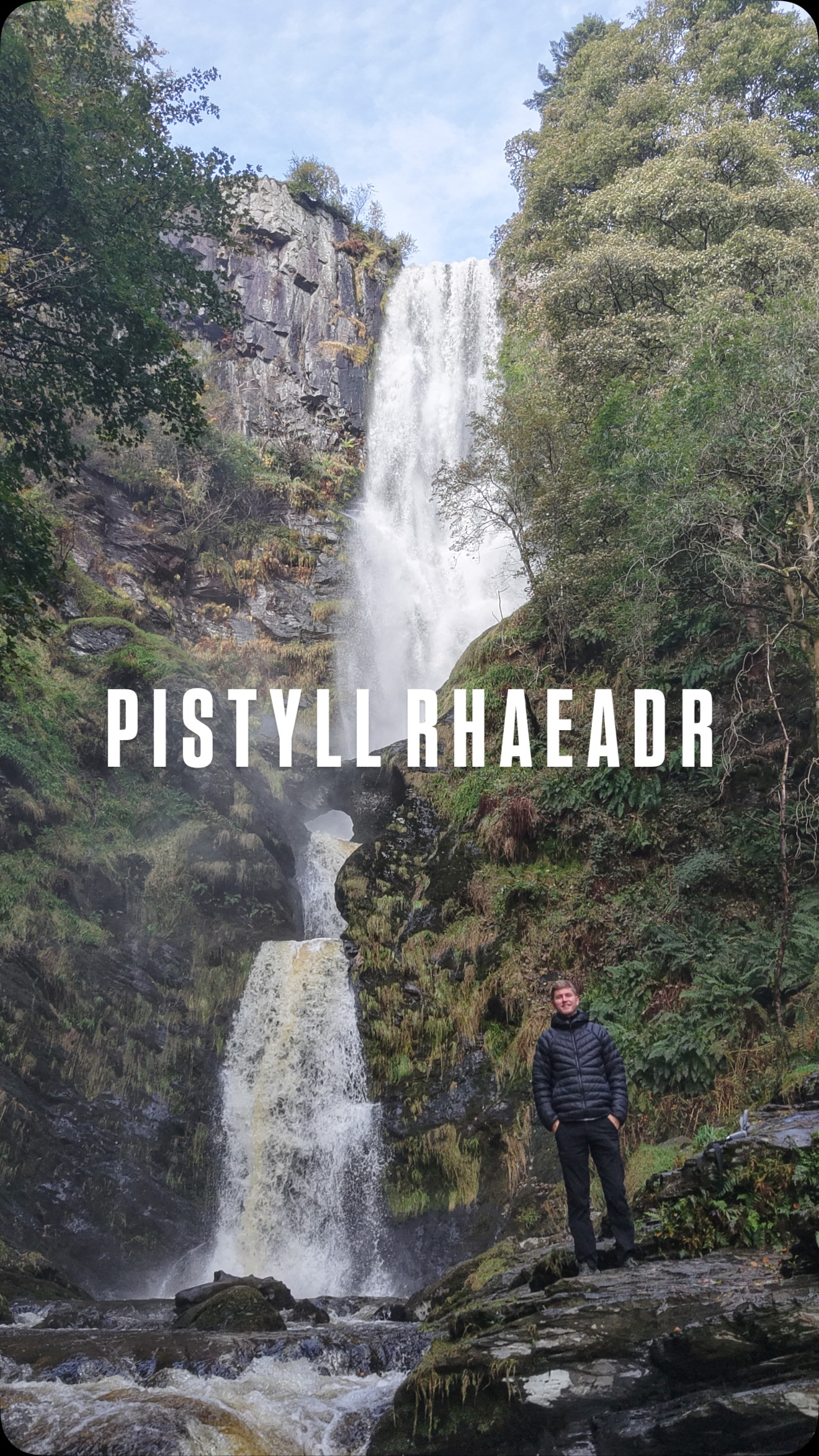 Pistyll Rhaeadr Waterfall in Berwyn Mountains