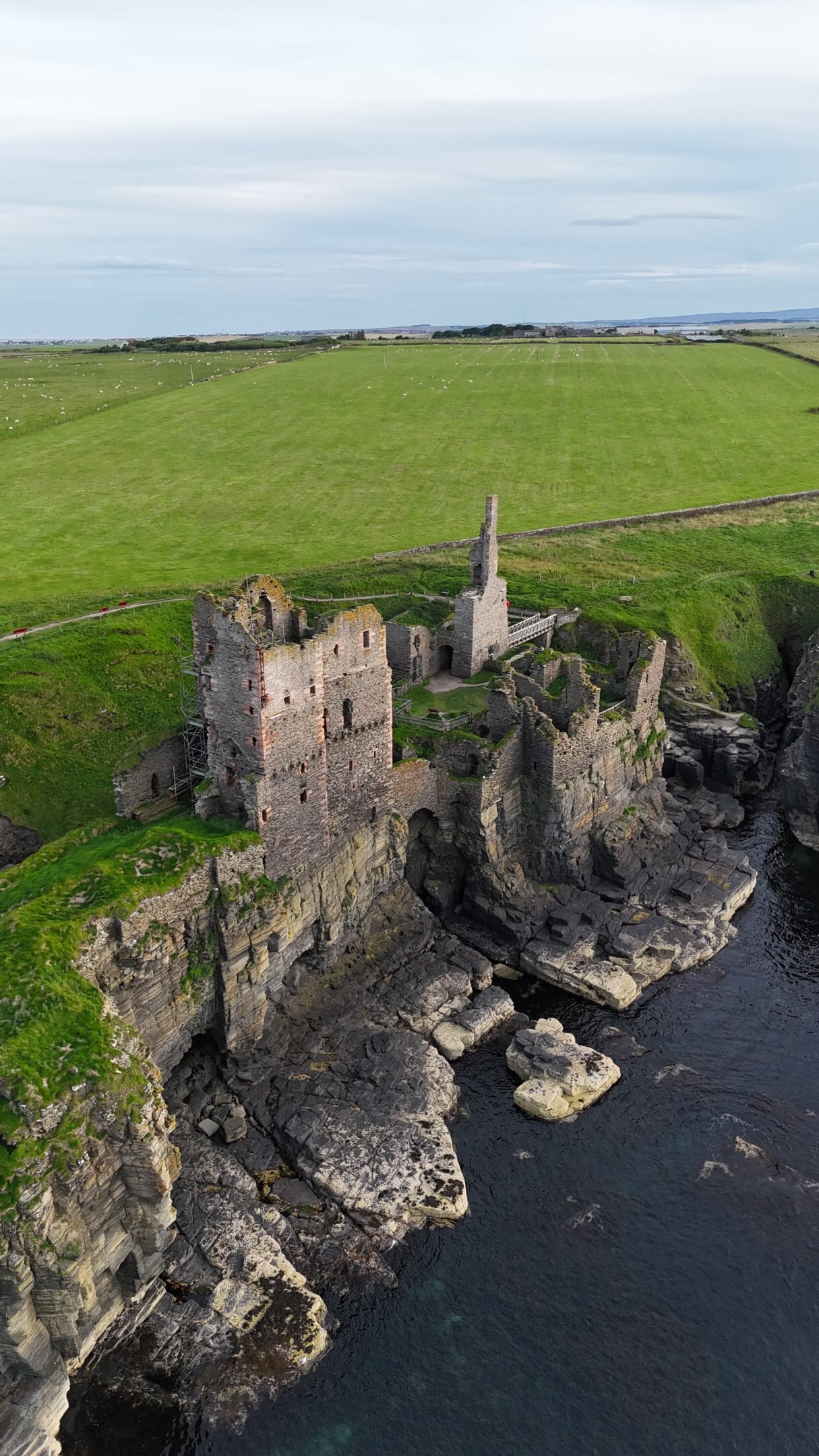 Castle Sinclair Girnigoe Illuminated During Solar Eclipse