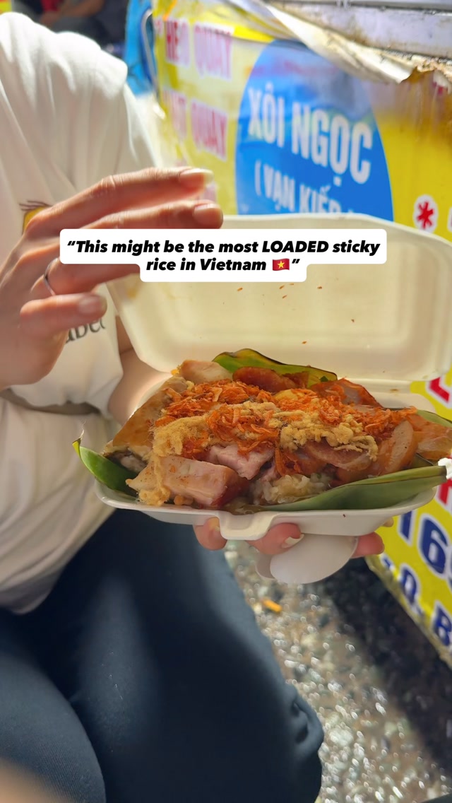 Vietnamese Sticky Rice Vendor With Generous Toppings