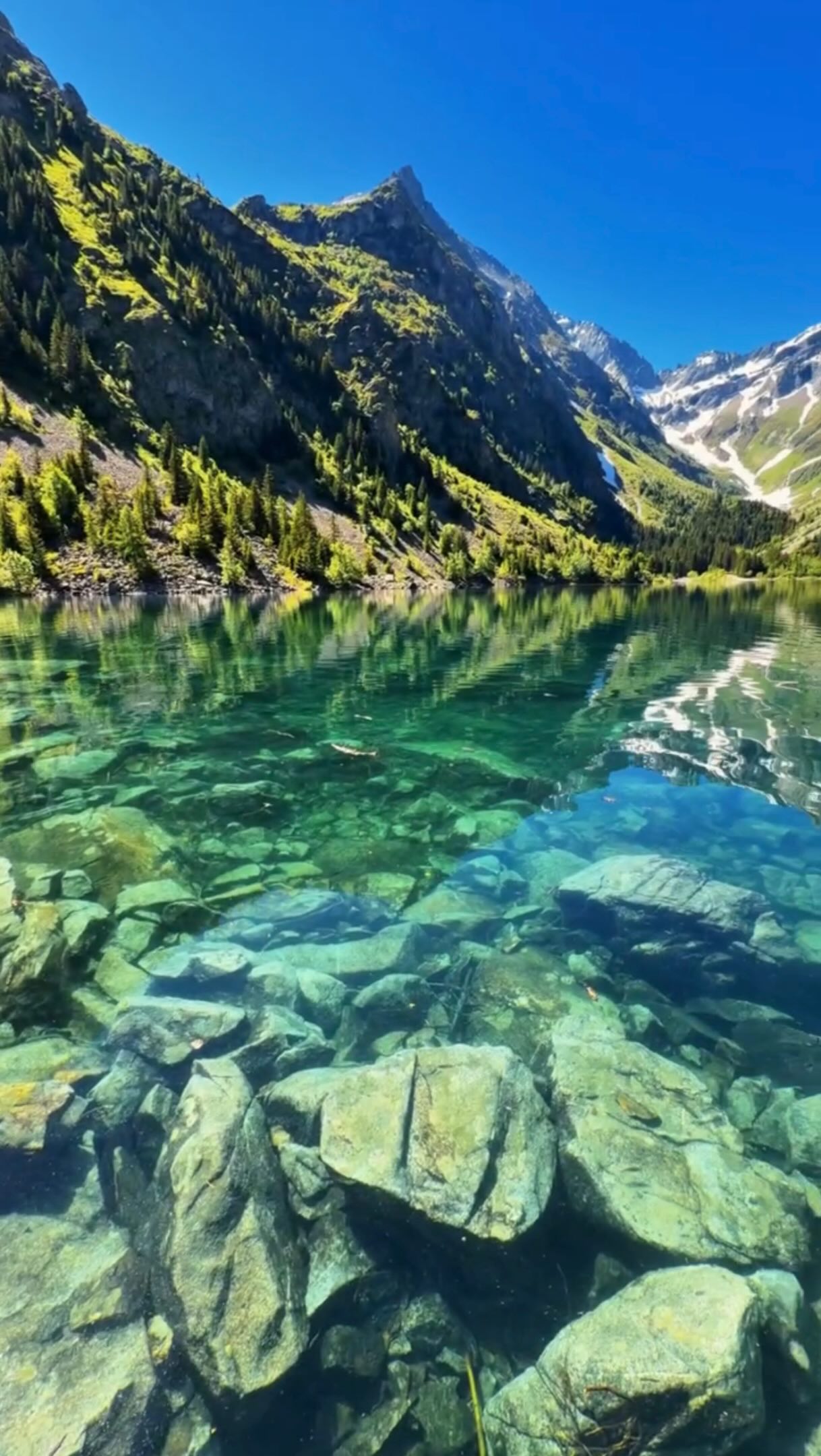 French Alps Lakes Offer Mountain Scenery