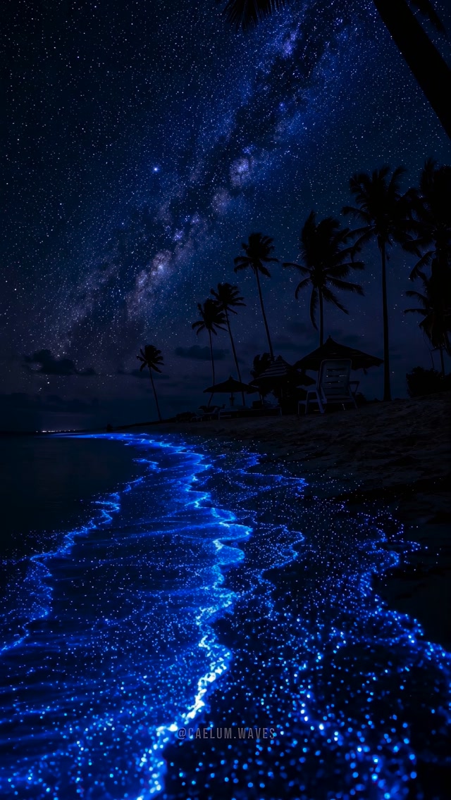Bioluminescent Waves Light Up Vaadhoo Beach