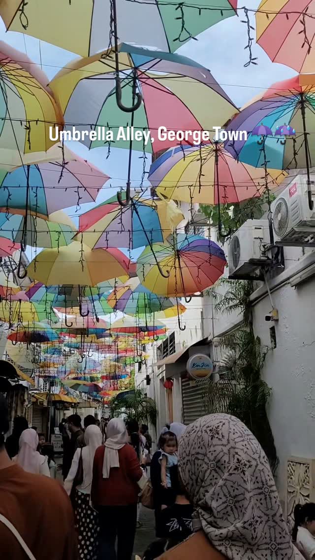 George Town's Umbrella Alley Features Colorful Canopy