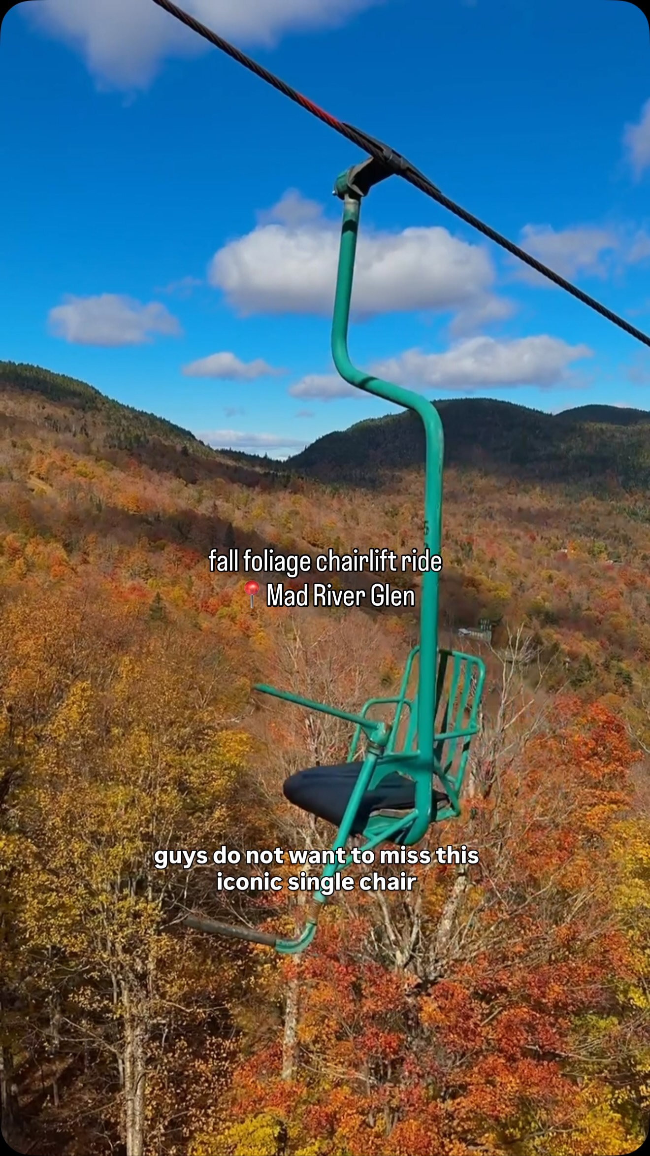 Vermont's Iconic Single Chairlift Fall Foliage Ride