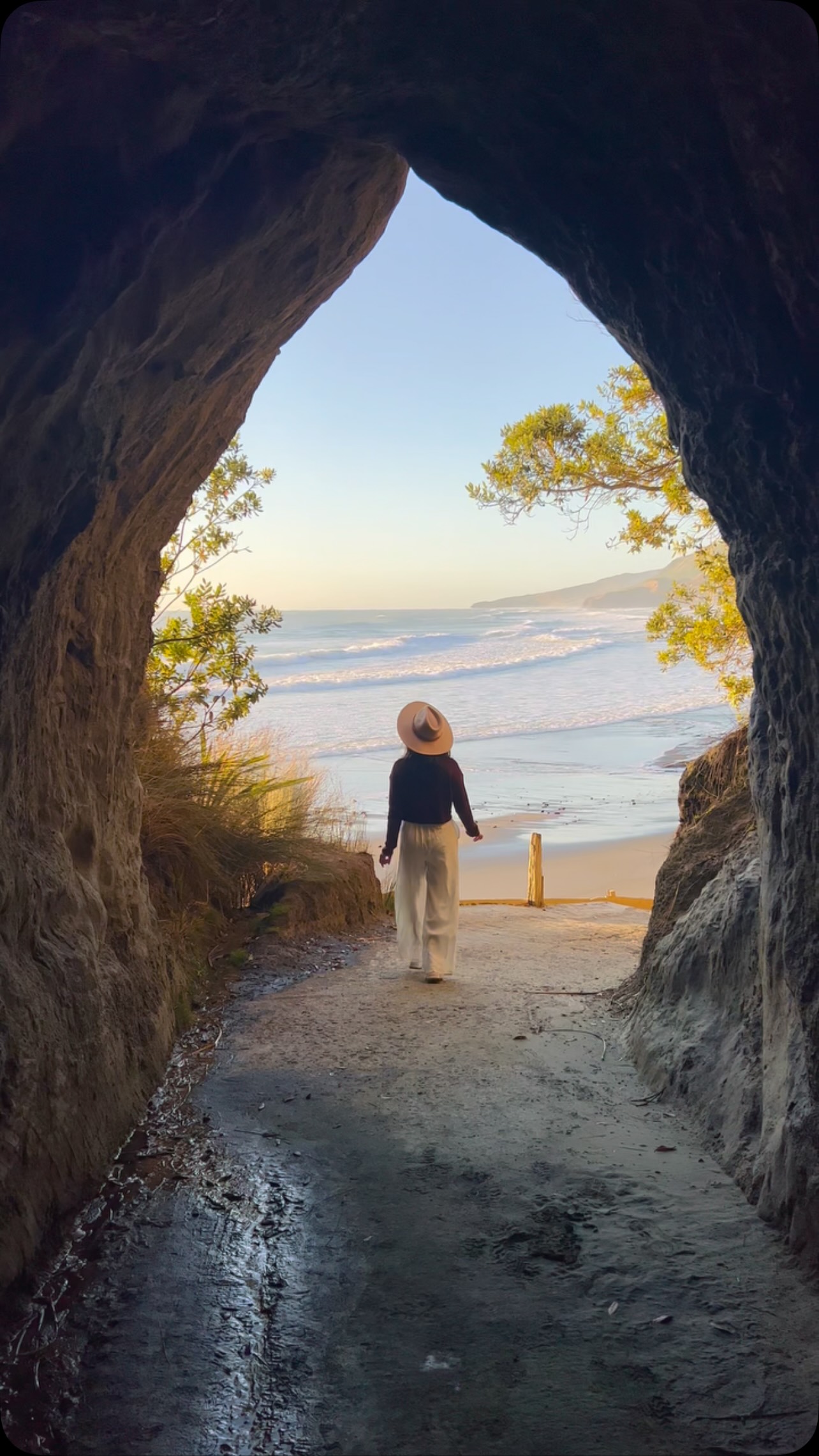 Waikawau Tunnel Beach: New Zealand's Sunset Portal