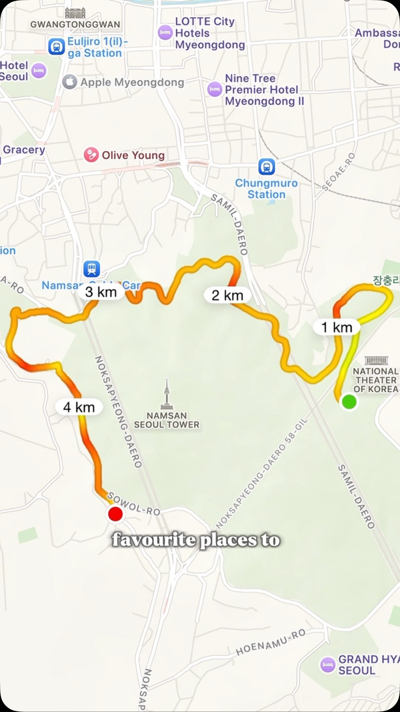 Seoul Namsan Mountain Running Route With City Views