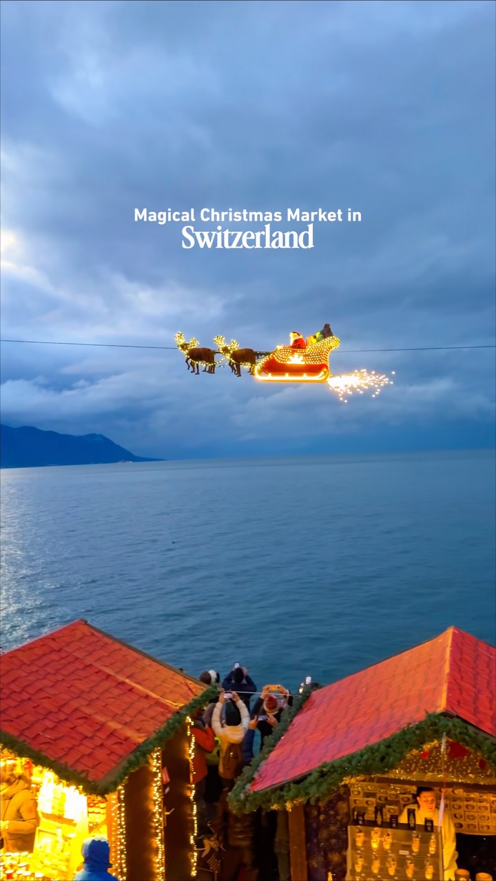 Christmas Markets in Montreux Feature Flying Santa