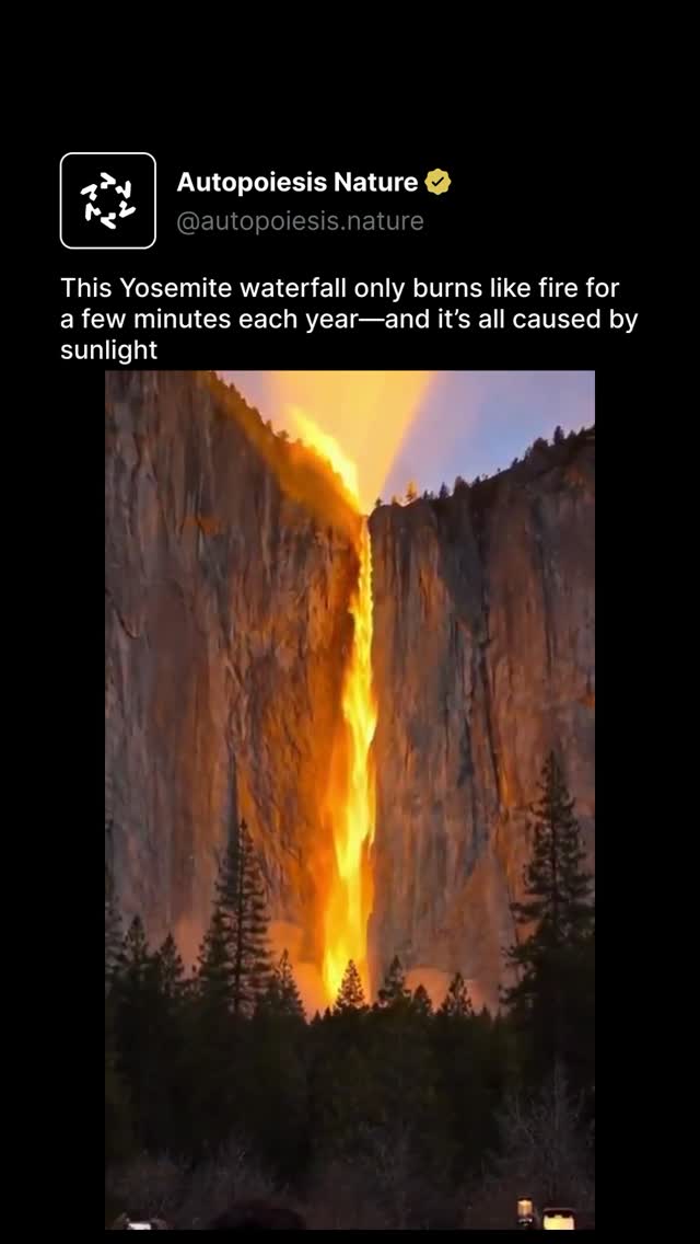 Yosemite's Horsetail Fall Appears as Lava