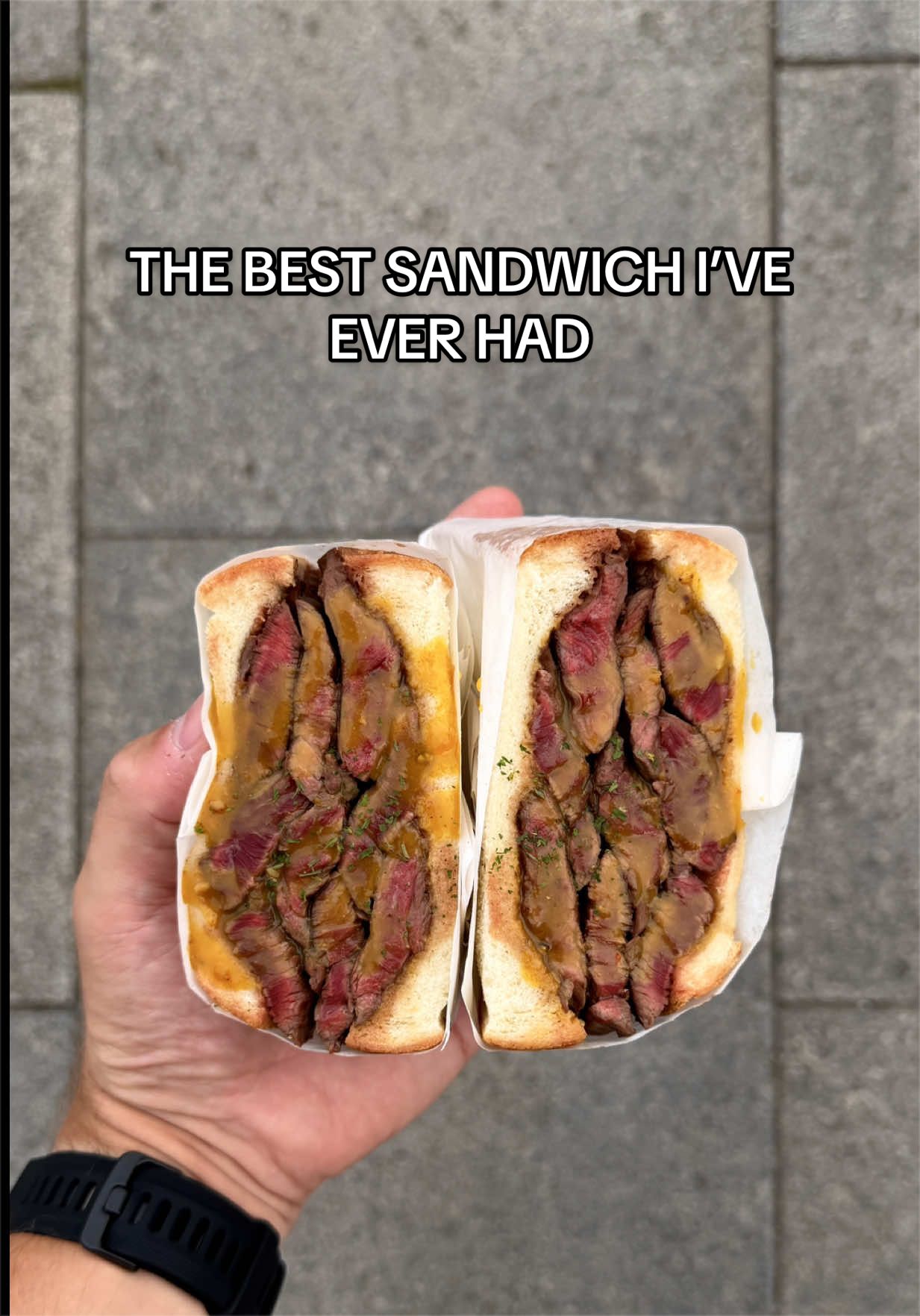 Tokyo Wagyu Sandwich by the Sumida River
