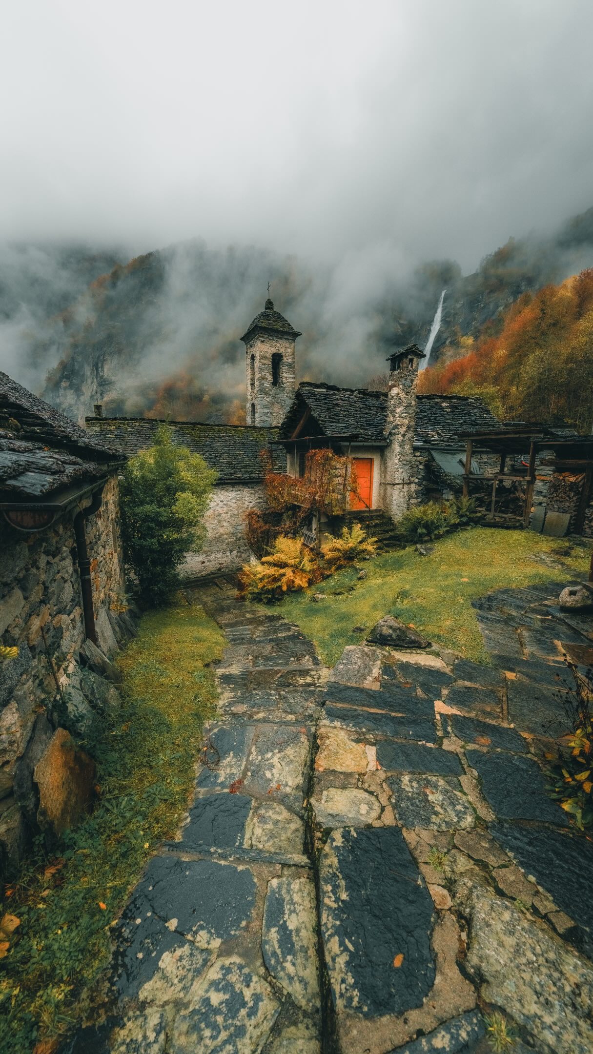 Autumn Rain in Swiss Ticino's Stone Villages