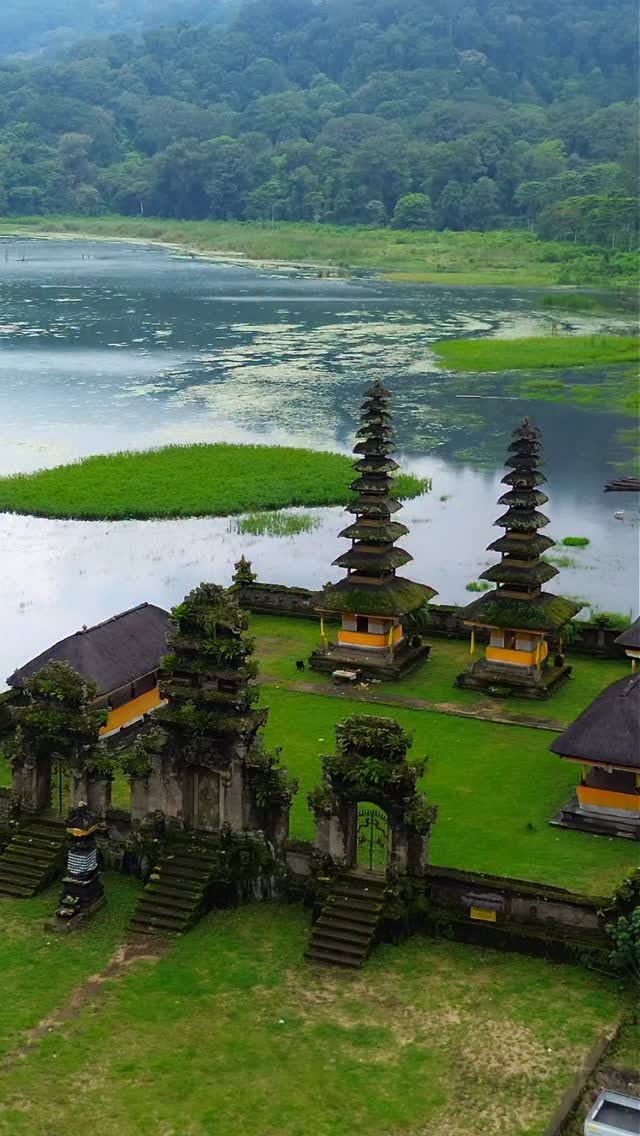 Temples Surrounded By Water In Bali