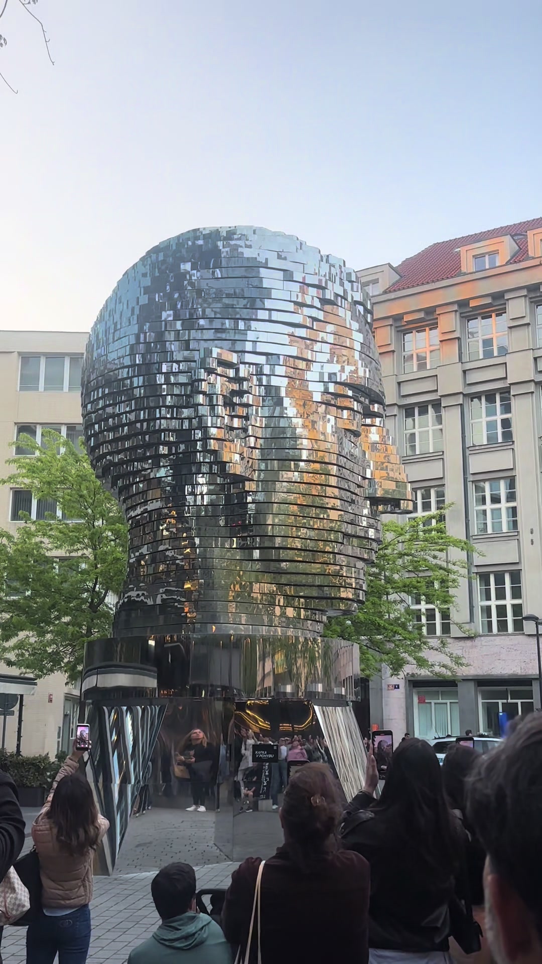 Kafka's Rotating Head Sculpture Draws Crowds