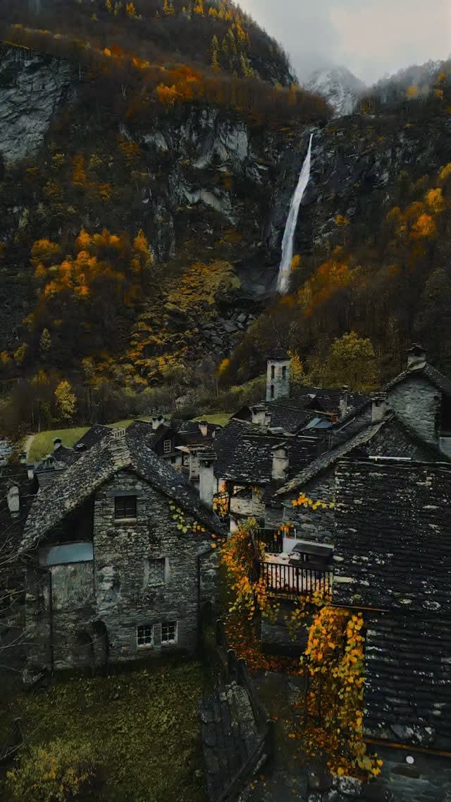 Foroglio and Its Waterfall in Autumn