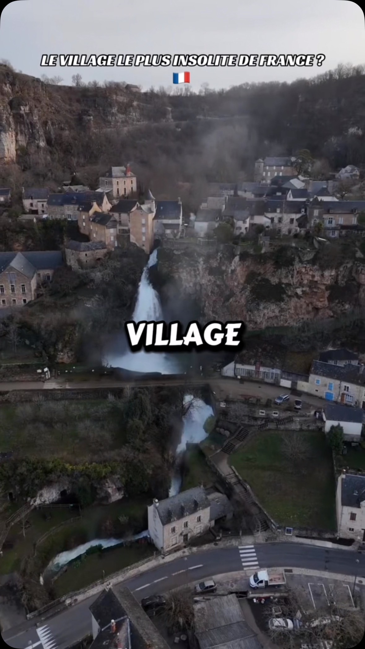 French Villages Featuring Cascading Waterfalls
