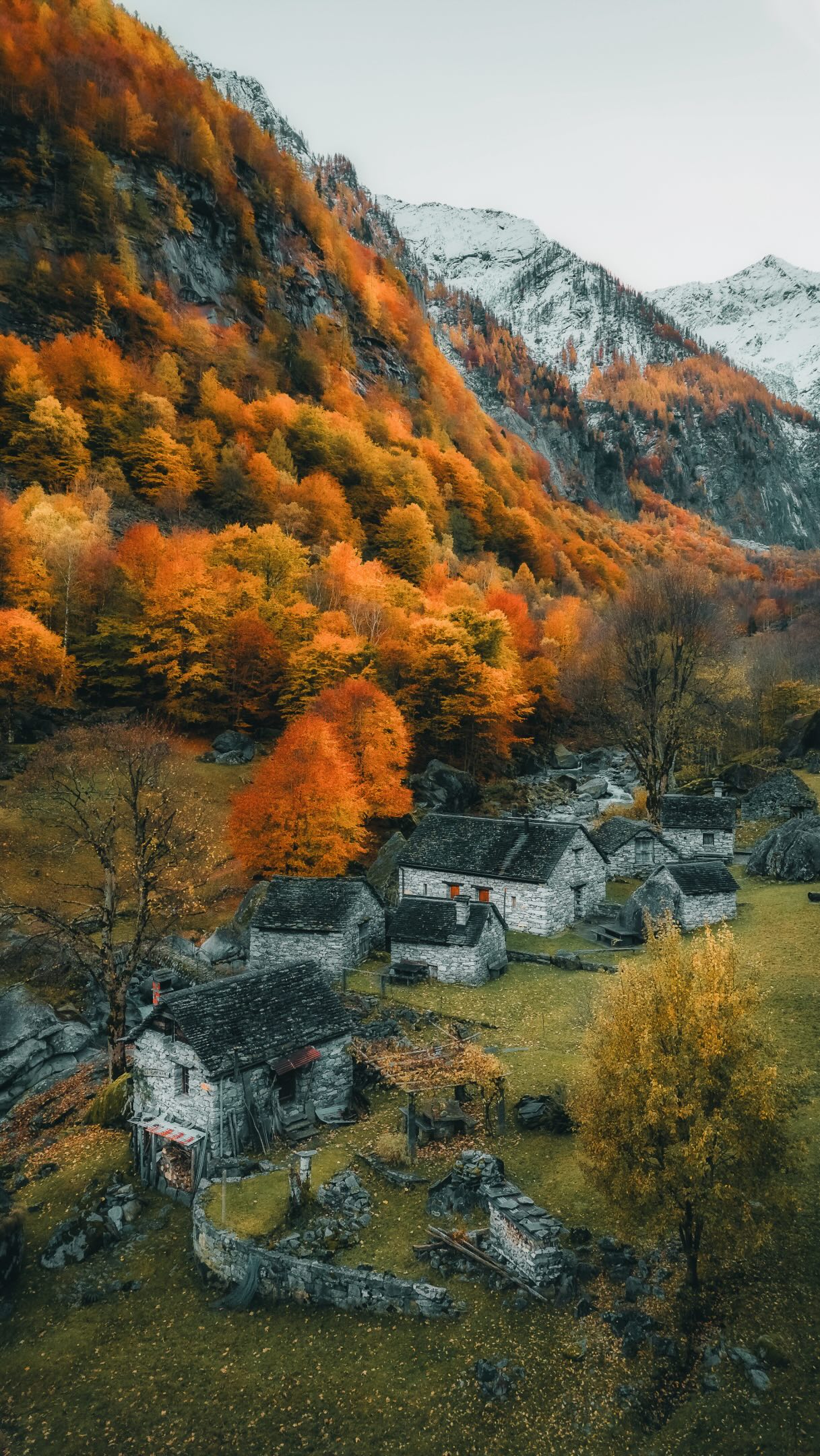 Ticino's Autumn Charm: Stone Houses and Fall Colors