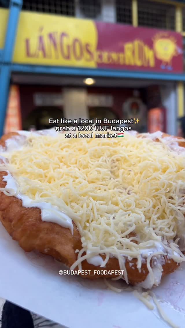 Hungarian Lángos at Budapest Market Stalls
