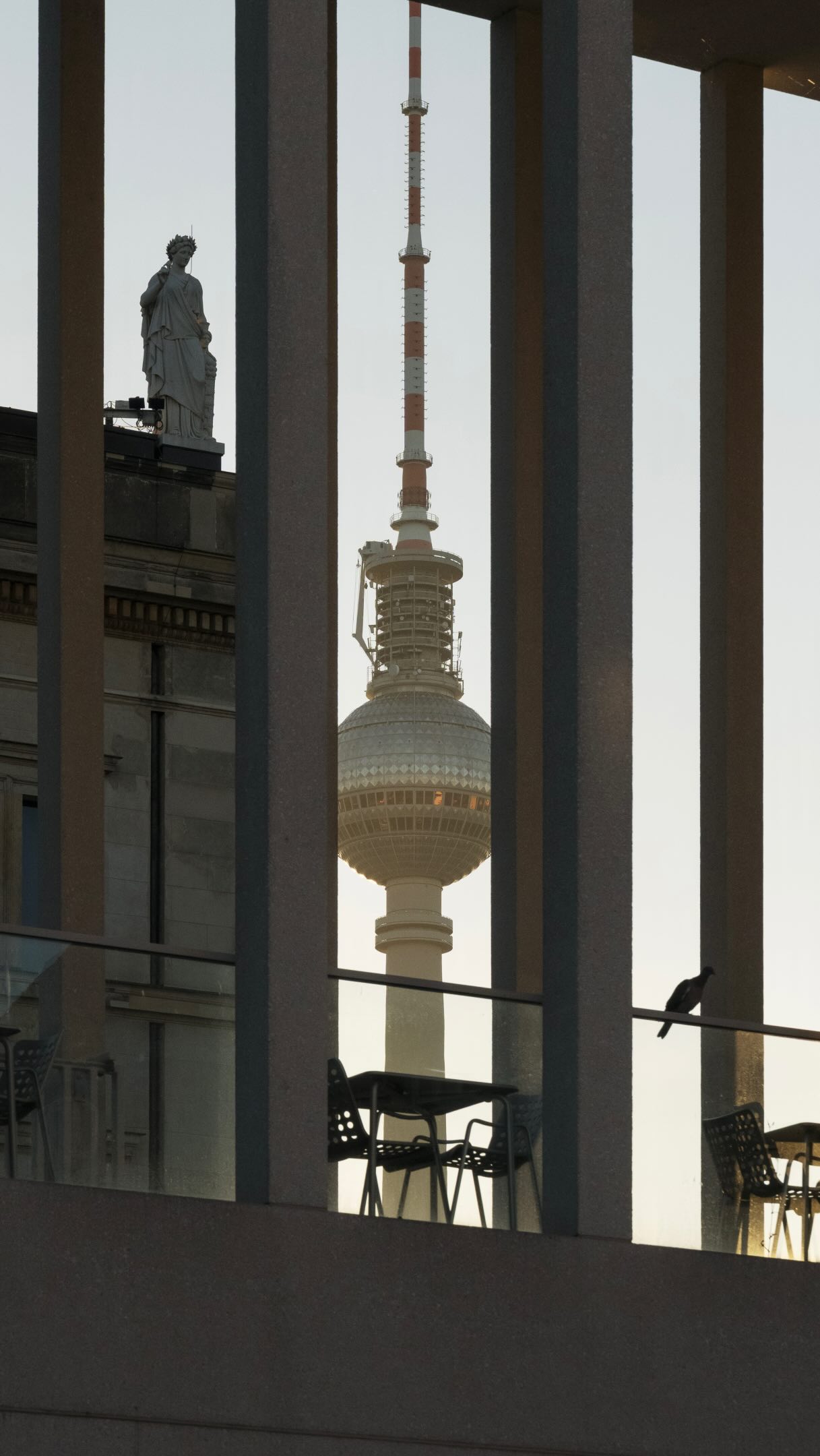 Berlin TV Tower Framed By James Simon Gallery Colonnades